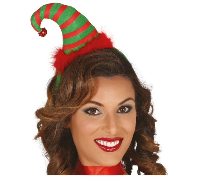 Kerst Haarband Rood Groen Gestreept - Partywinkel - 8412672423834
