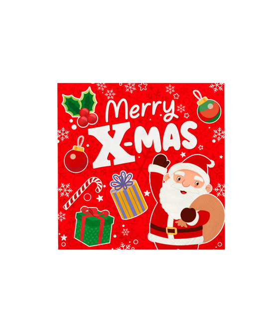 Kerst Servetten Rood Figuren 16cm van Paper Dreams koop je bij Partywinkel