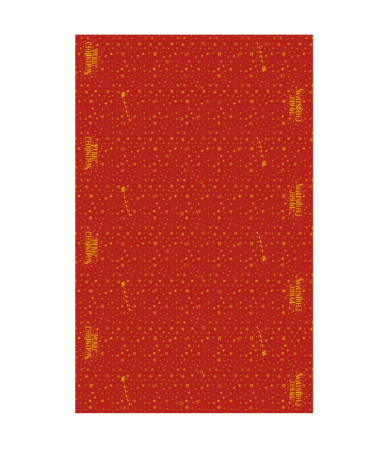 Kerst Tafelkleed Rood Goud Merry Christmas 2,74m van Paper Dreams koop je bij Partywinkel