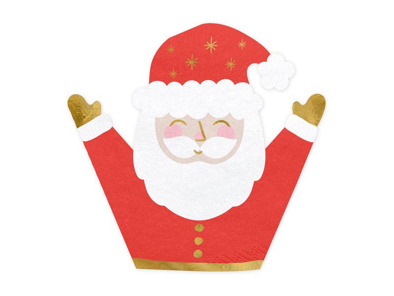 Kerstman Servetten 16cm 20st van Partydeco koop je bij Partywinkel