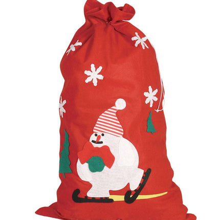 Kerstzak Sneeuwpop 85cm van Fiestas Guirca koop je bij Partywinkel