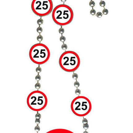 Ketting 25 Jaar Verkeersbord - Partywinkel - 8714572287258