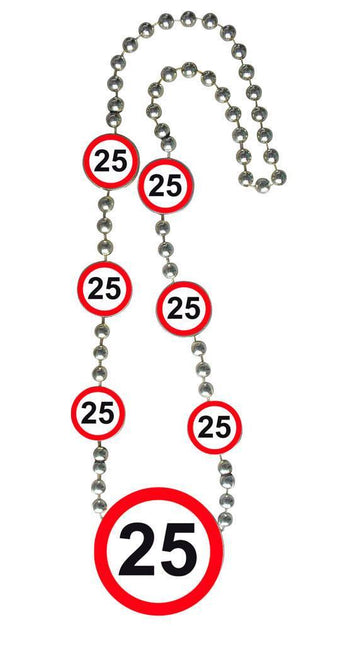 Ketting 25 Jaar Verkeersbord - Partywinkel - 8714572287258