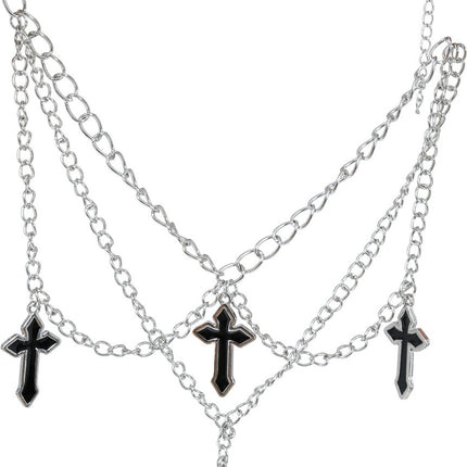 Ketting 4 kruishangers Zilver van Fiestas Guirca koop je bij Partywinkel