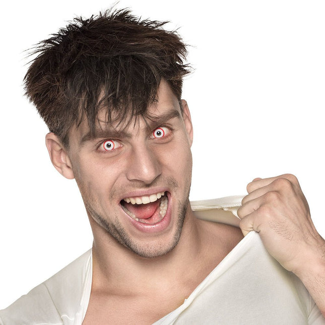 Kleurlenzen Psycho Wit Rood van Boland koop je bij Partywinkel