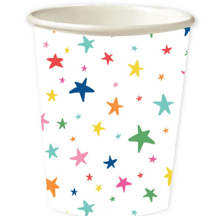 Kleurrijke Sterren Bekers 266ml 8st van Unique koop je bij Partywinkel