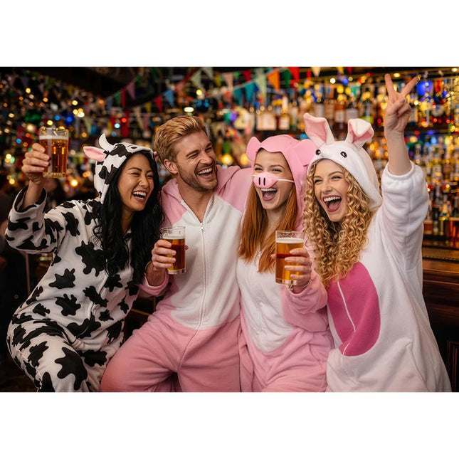 Konijn Kostuum Wit Roze van Boland koop je bij Partywinkel