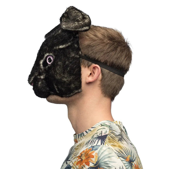 Konijn Masker Zwart Pluche - Partywinkel - 8712026567734