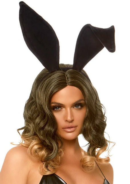 Konijnenoren Haarband Zwart - Partywinkel - 714718544090