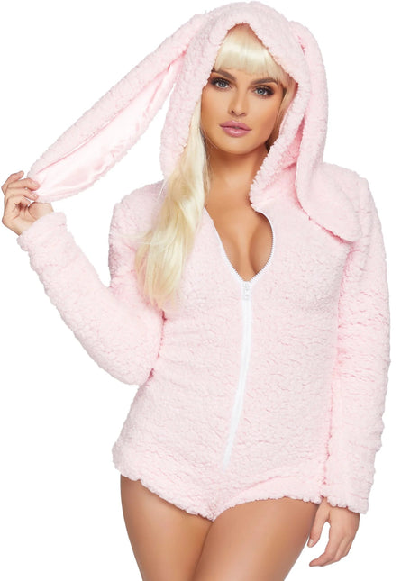 Konijnenpak Roze Dames Bodysuit Leg Avenue - Partywinkel - 714718545523