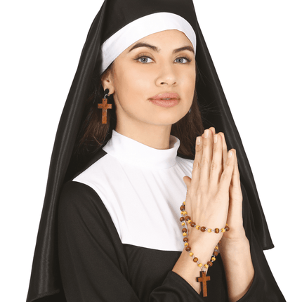 Kruis Oorbellen En Rozenkrans Set 2 delig van Fiestas Guirca koop je bij Partywinkel