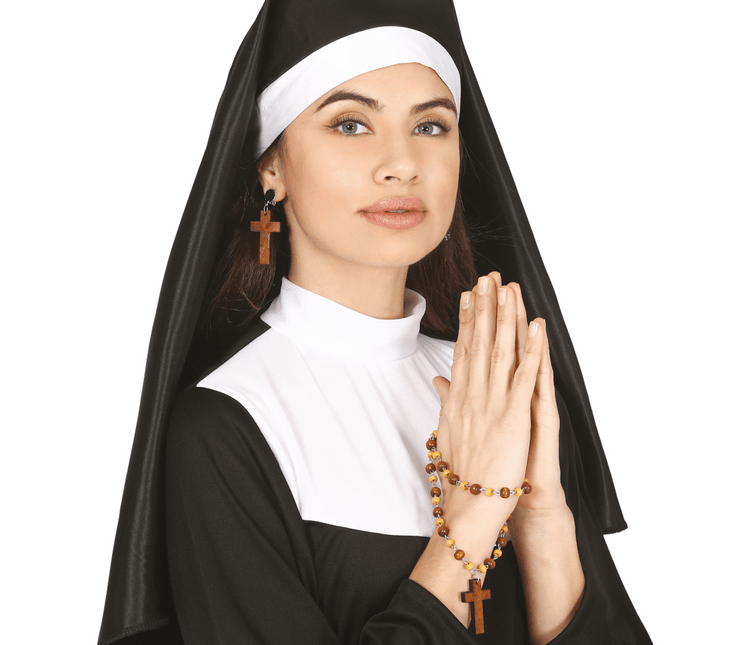 Kruis Oorbellen En Rozenkrans Set 2 delig van Fiestas Guirca koop je bij Partywinkel