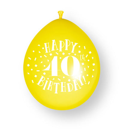 Palloncini in lattice da 10 ct "Happy 40th Birthday" da 23 cm