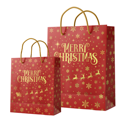 Sacchetto regalo L - Buon Natale rosso