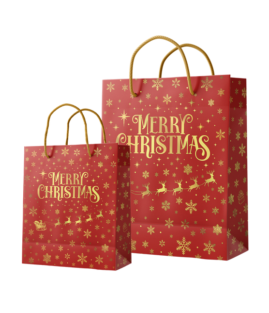 Sacchetto regalo L - Buon Natale rosso