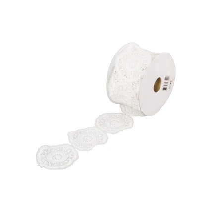 NASTRO PER TOVAGLIOLI IN PIZZO DI COTONE 5 CM X 2 M