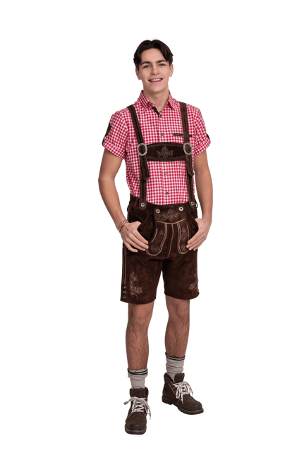 Lederhose Bruin Heren Kort van Haus Huberts koop je bij Partywinkel