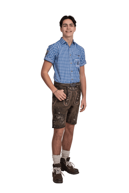 Lederhose Bruin Heren Kort Vintage van Haus Huberts koop je bij Partywinkel