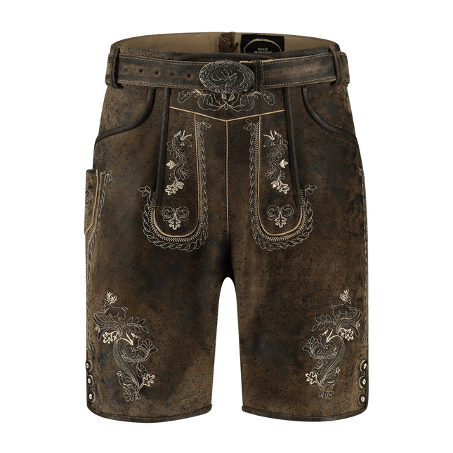 Lederhose Bruin Heren Kort Vintage van Haus Huberts koop je bij Partywinkel