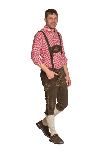 Lederhose Bruin Lang Gerlos van Partychimp koop je bij Partywinkel