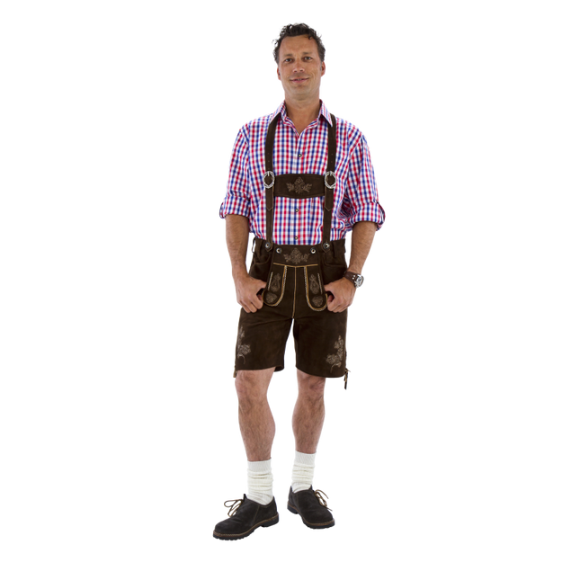 Lederhose corte marrone GEITENLEER/ kurz braun ZIEGENLEDER