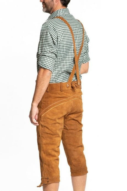 Lederhose Leer Lang Bruin en Bretels van Tannhauser koop je bij Partywinkel