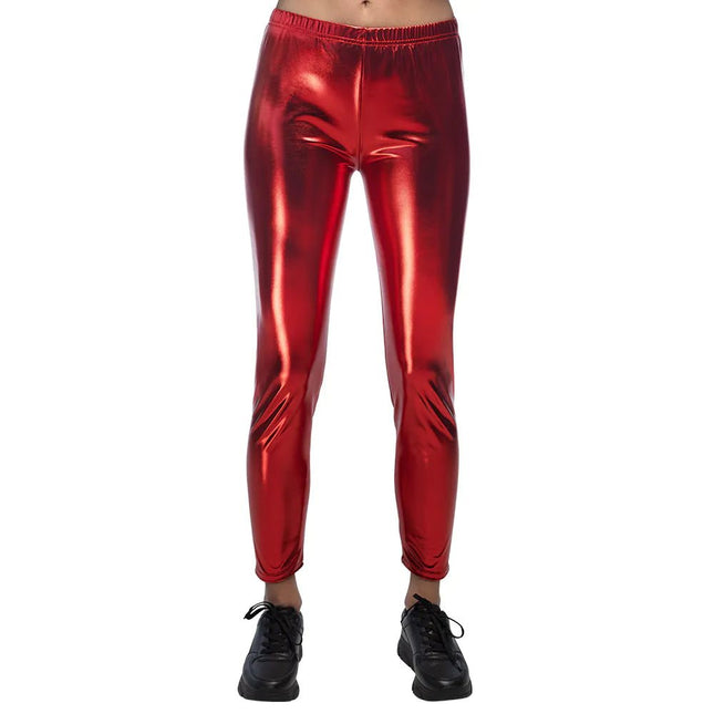 Legging Metallic Rood - Partywinkel - 8712026023704