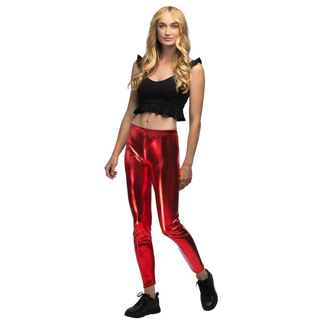 Legging Metallic Rood - Partywinkel - 8712026023704