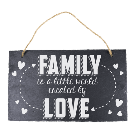 Leisteen Bordje Family 25cm van Paper Dreams koop je bij Partywinkel