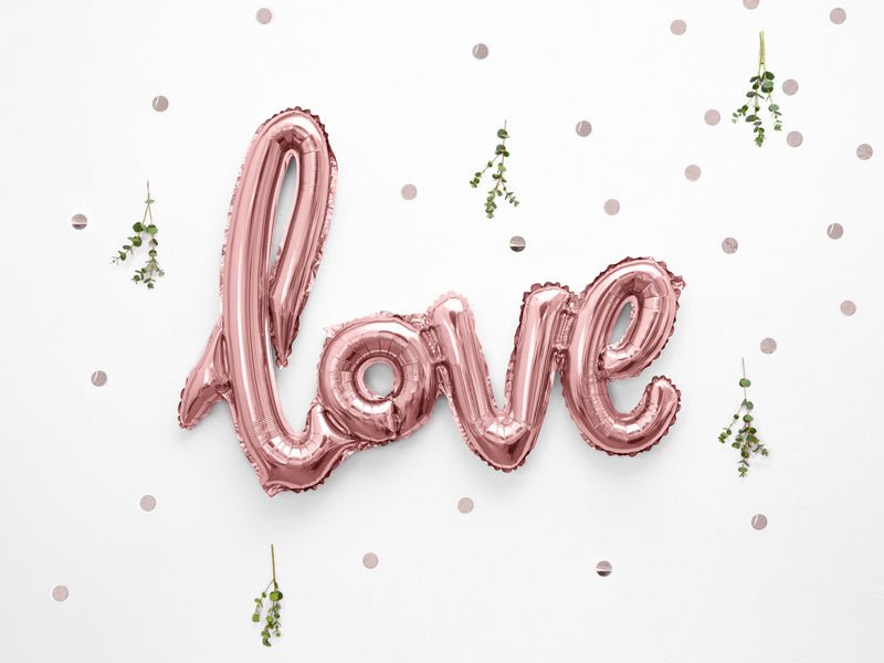 Letterballon Set Love Rose Goud Leeg 73cm van Partydeco koop je bij Partywinkel