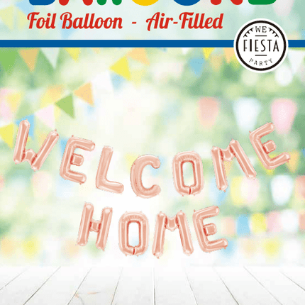 Letterballon Set Welcome Home Rose Goud van WeFiesta koop je bij Partywinkel