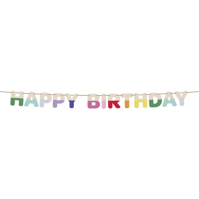Letterbanner Wood Stripetastic /1,7m van Folat koop je bij Partywinkel