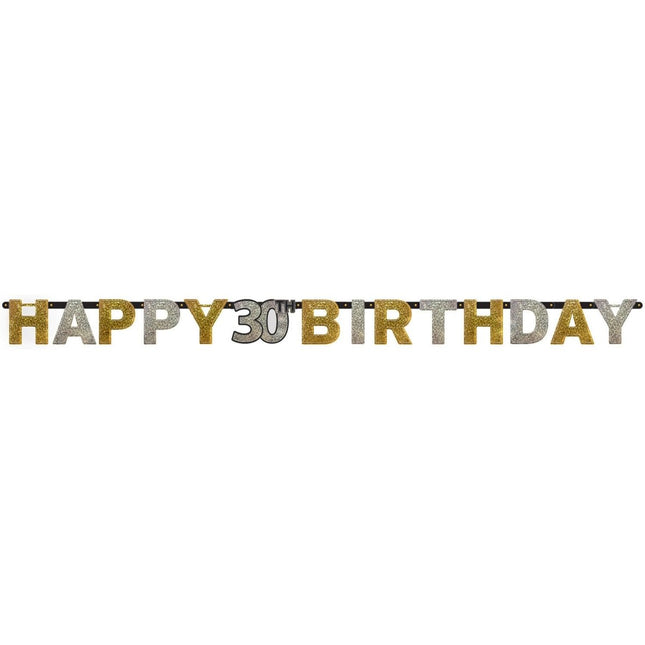Letterslinger 30 Jaar Happy Birthday 210cm van Riethmueller koop je bij Partywinkel