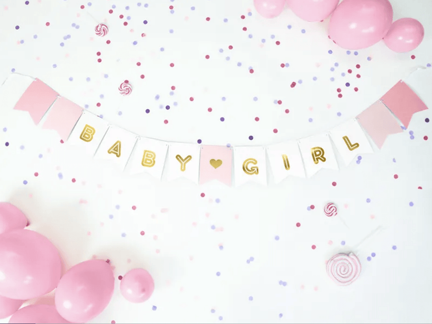 Letterslinger Geboorte Meisje Baby Girl 1,75m van Partydeco koop je bij Partywinkel