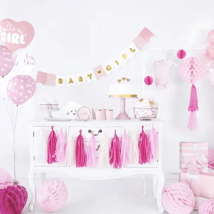 Letterslinger Geboorte Meisje Baby Girl 1,75m van Partydeco koop je bij Partywinkel