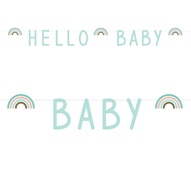 Letterslinger Hello Baby 1,4m van Haza Witbaard koop je bij Partywinkel