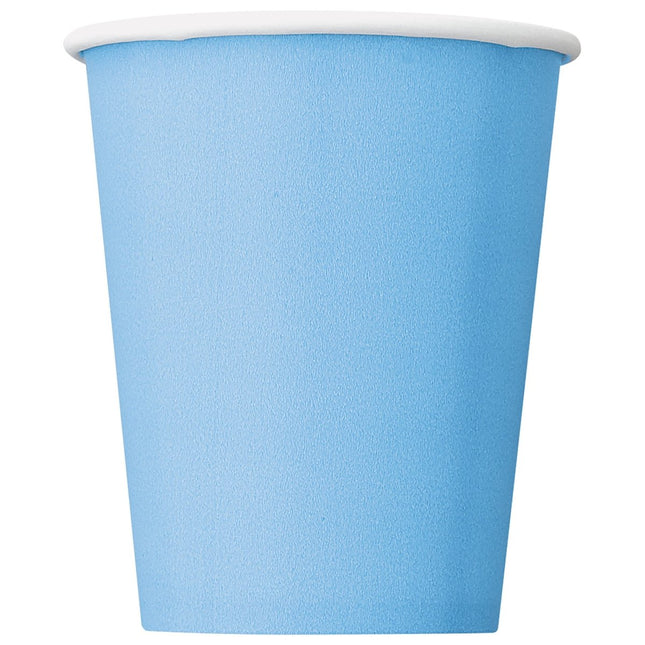 Lichtblauwe Bekers 266ml 14st van Unique koop je bij Partywinkel