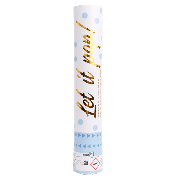 Lichtblauwe Confetti Kanon 28cm van Riethmueller koop je bij Partywinkel