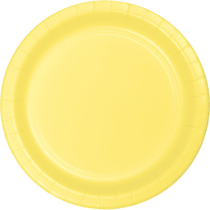 Lichtgele Borden 23cm 24st van Creative Converting koop je bij Partywinkel