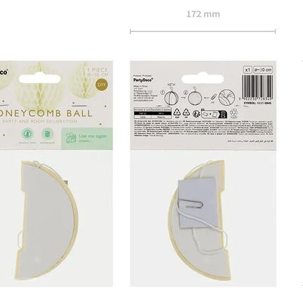 Lichtgele Honeycomb 30cm van Partydeco koop je bij Partywinkel