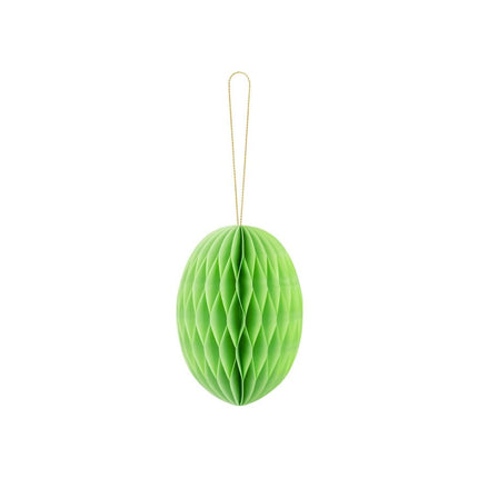 Lichtgroene Honeycomb Paasei 12cm van Partydeco koop je bij Partywinkel