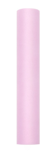 Lichtroze Tule Rol Pastel 30cm 9m van Partydeco koop je bij Partywinkel