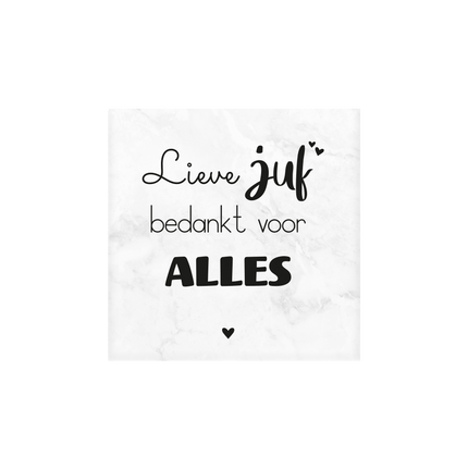 Lieve Juf Marmeren Onderzetters 10cm van Paper Dreams koop je bij Partywinkel