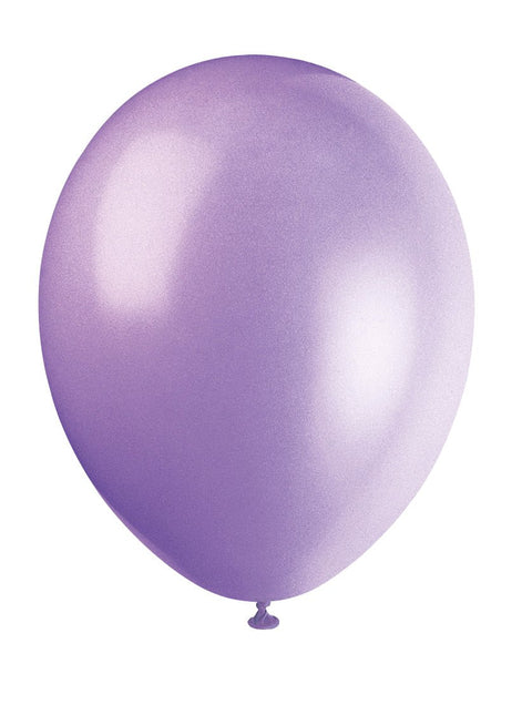 Lila Ballonnen Glans 30cm 10st van Unique koop je bij Partywinkel