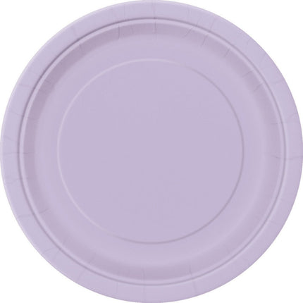 Lila Borden Rond 23cm 16st van Unique koop je bij Partywinkel