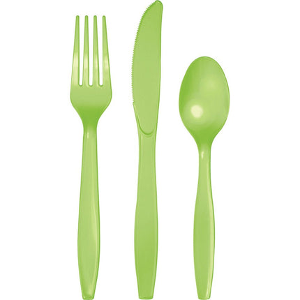 Lime Groene Bestek Plastic 24st van Creative Converting koop je bij Partywinkel