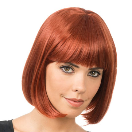 Parrucca Lova, rosso-marrone mogano, 30 cm