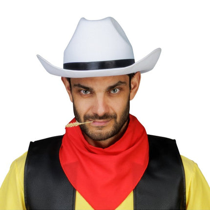 Cappello da cowboy Lucky Luke bianco, taglia unica