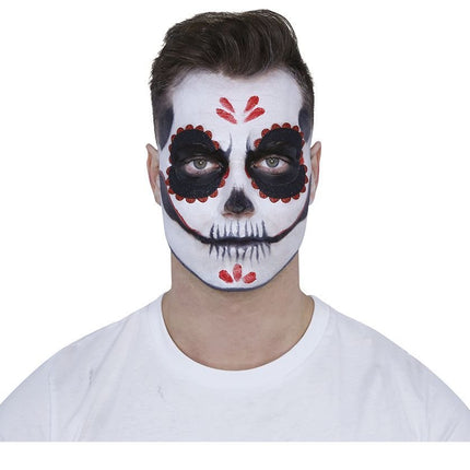 Make - Up Set Day Of The Dead Zwart Rood 8 delig van Fiestas Guirca koop je bij Partywinkel
