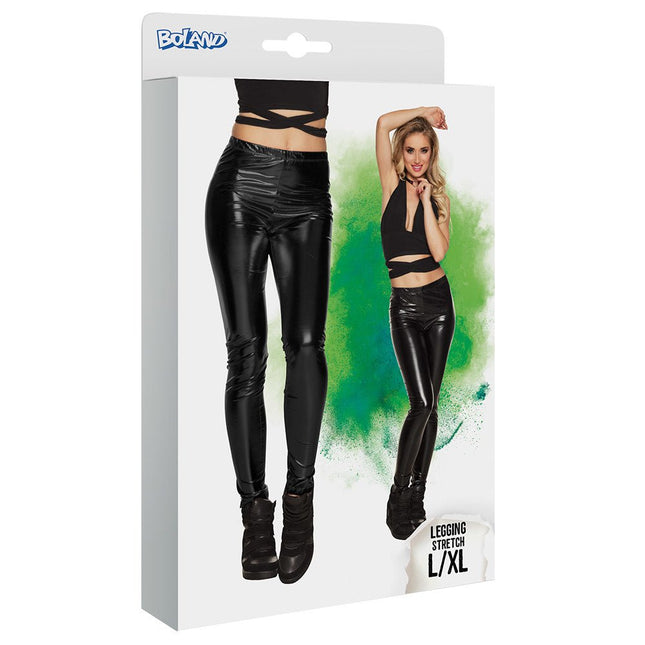 Metallic Zwarte Legging L - XL van Boland koop je bij Partywinkel
